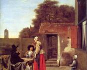 皮特尔 德 胡格 : A Dutch Courtyard